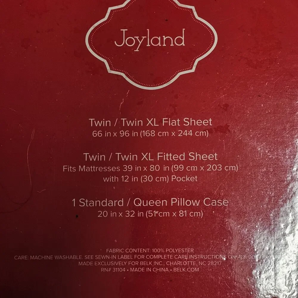 New Joyland Microfiber Twin XL Sheet Set Super Soft Santa Christmas Retro